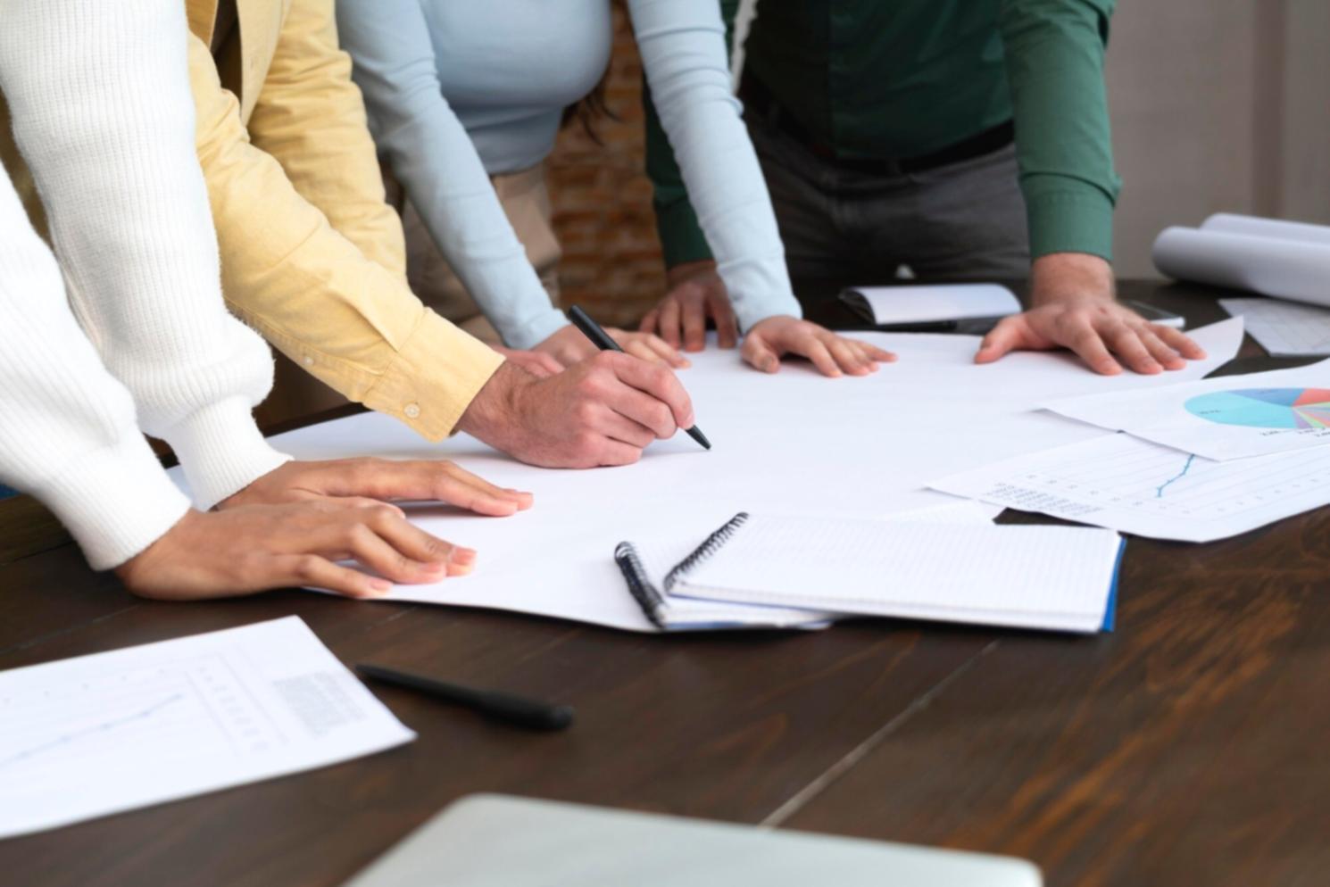 Professional business financial training session in modern office environment